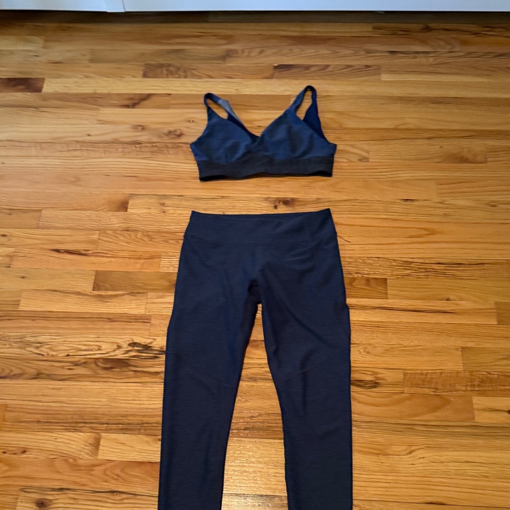 Outdoor Voices Navy Sports Bra and Leggings Set